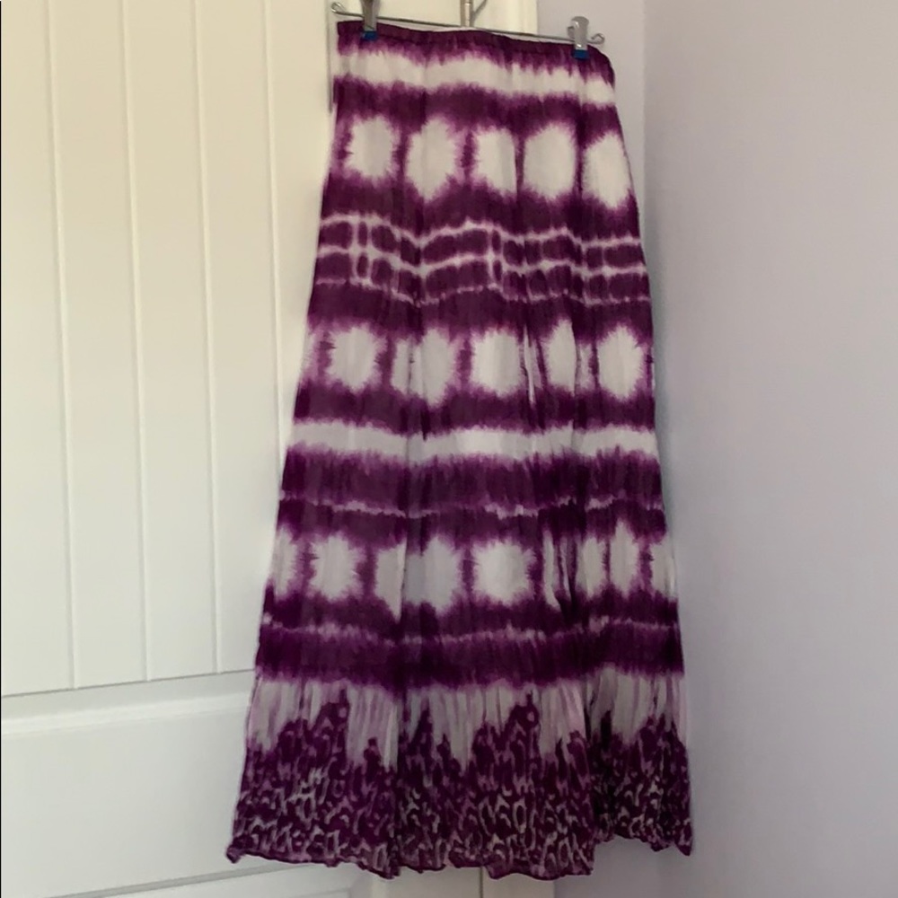 💜 Purple 💜 & White Tie-Dye Maxi Skirt